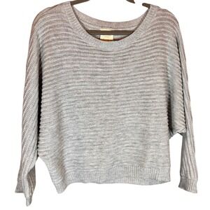 Harper Heritage Gray Ribbed Dolman Sleeve Sweater